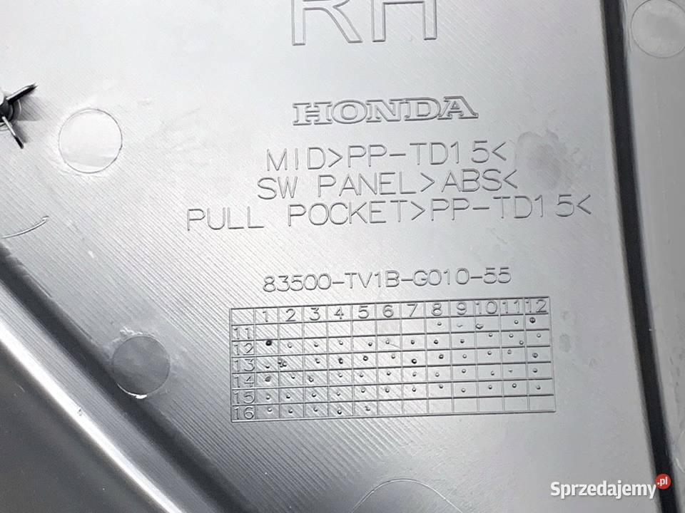 BOCZEK DRZWI PRAWY PRZÓD HONDA CIVIC IX osobowe sprzedam