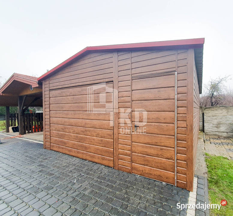 Garaż Blaszany 45x5 Brama drzwi jasny orzech Kalwaria Zebrzydowska sprzedam
