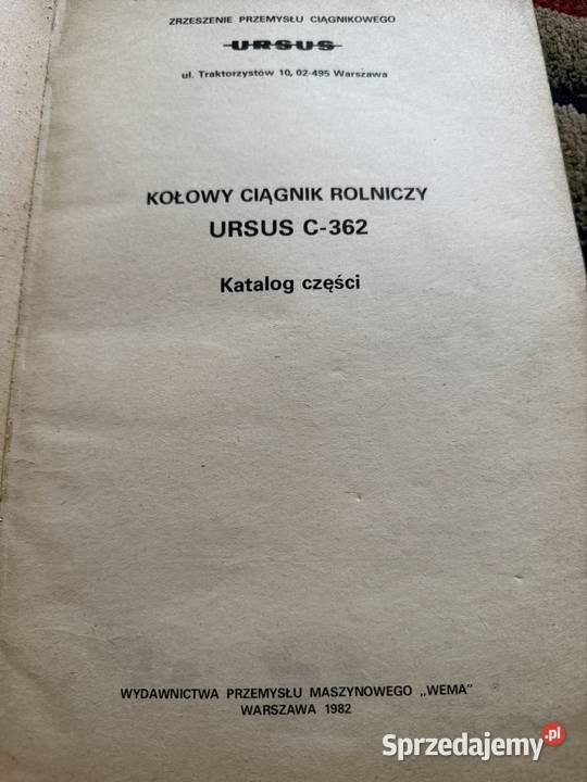 Katalog części Ursus c362 c360 c355 export prl Ciechanów