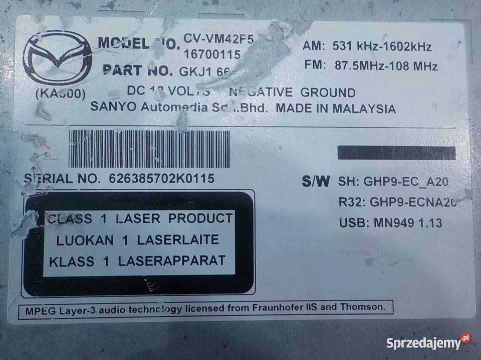 MAZDA 6 GJ III 22 D AUT 13r SEDAN 4D radio CD Suków sprzedam