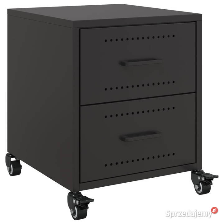 Szafki nocne 2 czarne 36x39x435 stal WM846627 Warszawa