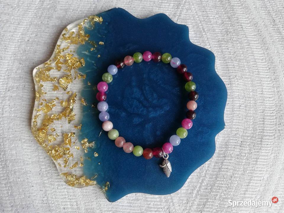 Bransoletka Jadeit turmalinowy z zawieszką Łódź