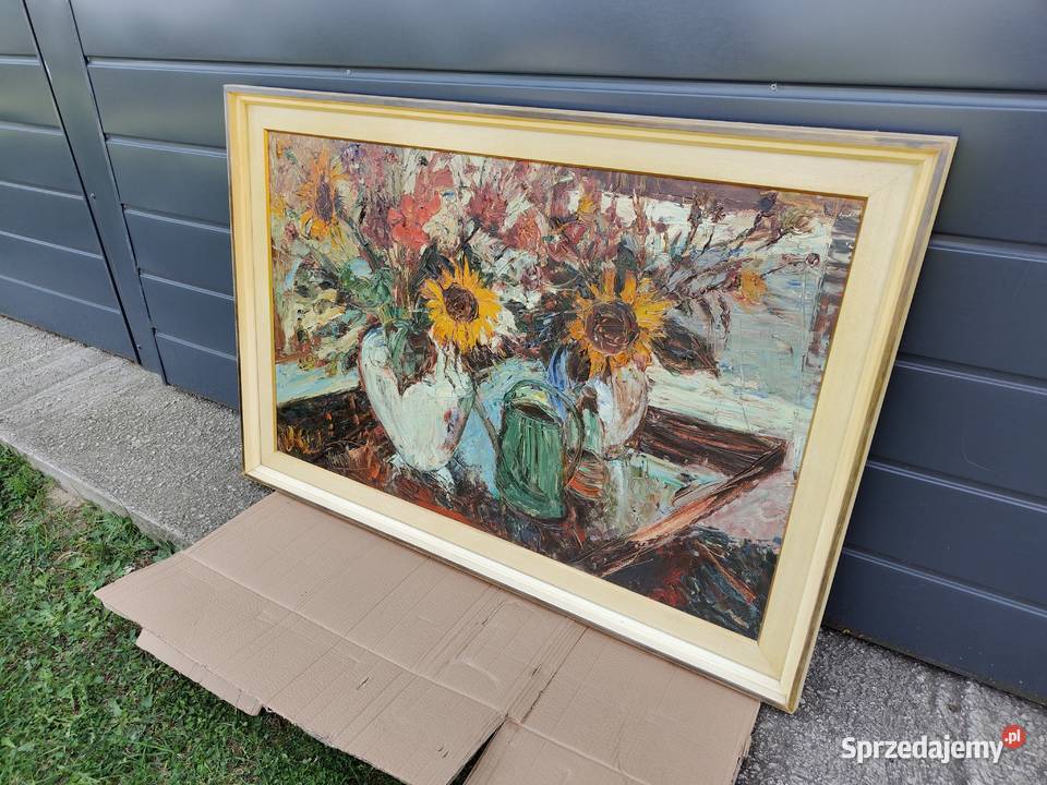 Duży malowany obraz Aleksandrów Łódzki sprzedam