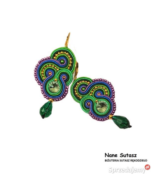Kolczyki Sutasz rękodzieło Nane Sutasz Lubań