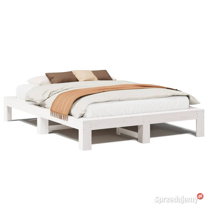 Rama łóżka bez materaca biała lite drewno 161cm mazowieckie sprzedam