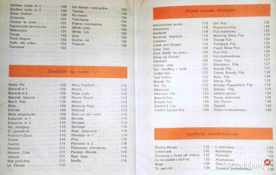 Cocktaile i napoje mieszane W Brodziński H Pozostałe Chełm