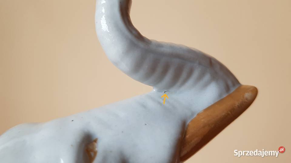 Duża sygnowana figurka Słonia Słoń Steatyt