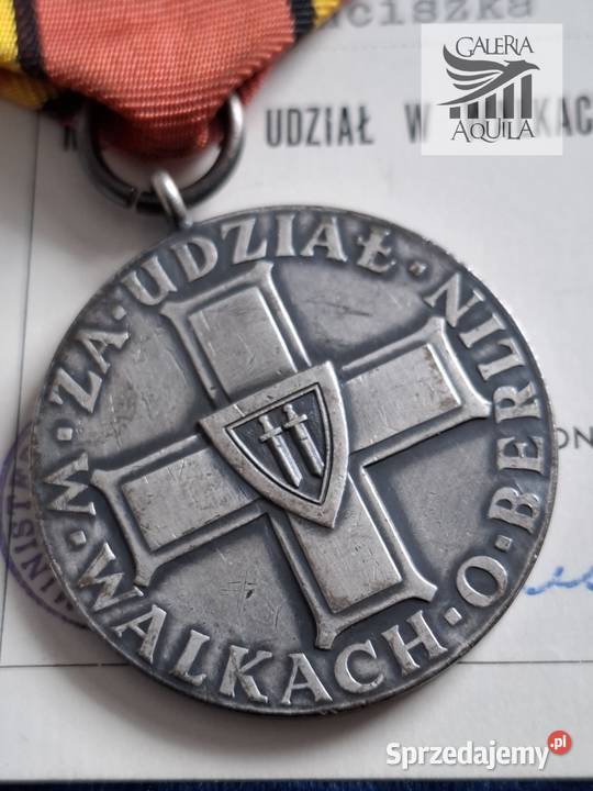 Medal udział w Walkach o Berlin dokument podpis pomorskie