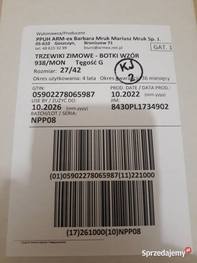 Botki Trzewiki wojskowe zimowe nowe 27 42 Warszawa
