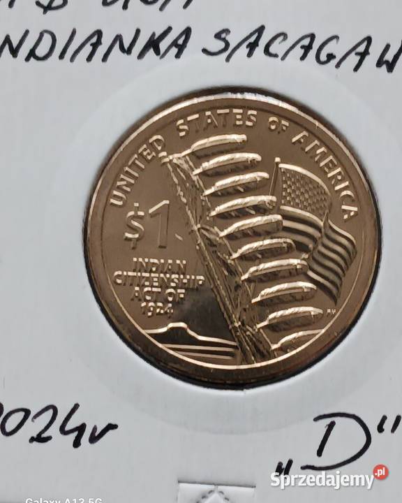 1 Dolar USA 2024 r Indianka Sacagawea men D Konin
