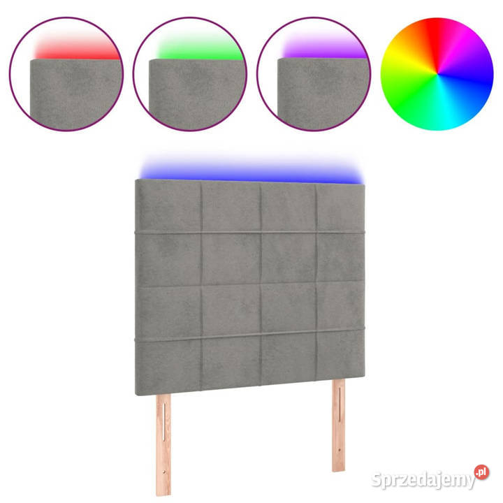 Zagłówek do łóżka z LED jasnoszary 90x5x118128 Warszawa