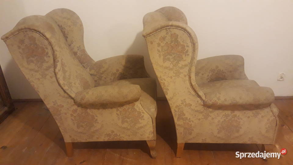 Dwa fotele uszaki solidne wykonanie lat 80 sprzedam