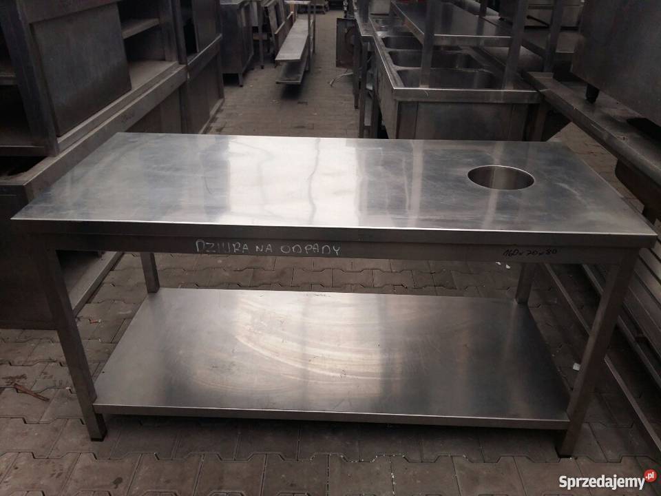 Stół roboczy 150x70x85 z dziurą na odpady Krotoszyn