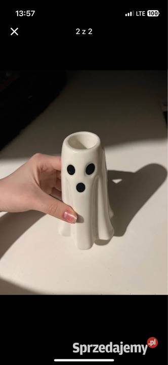 Świecznik biały duch halloween Świeczniki Poznań