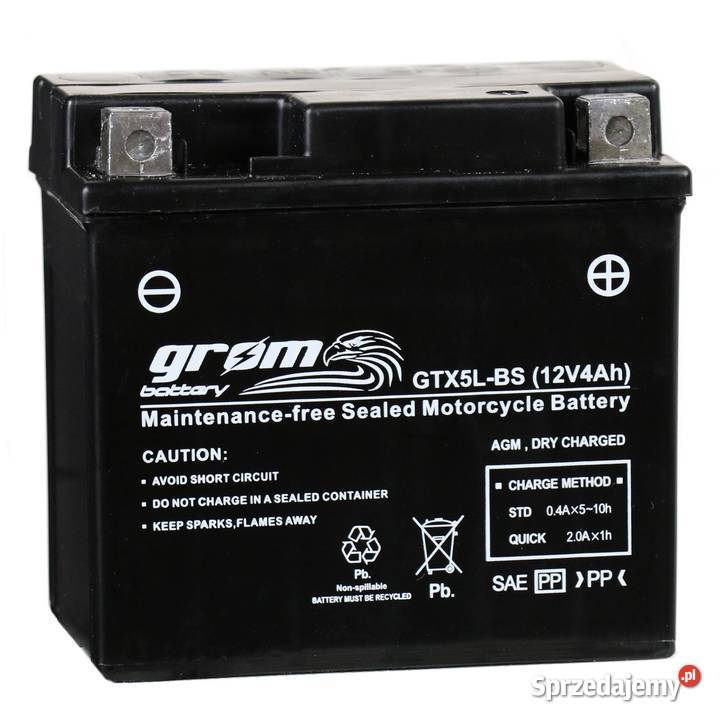 Akumulator motocyklowy GROM GTX5LBS 12V 4Ah 80A Szczecin