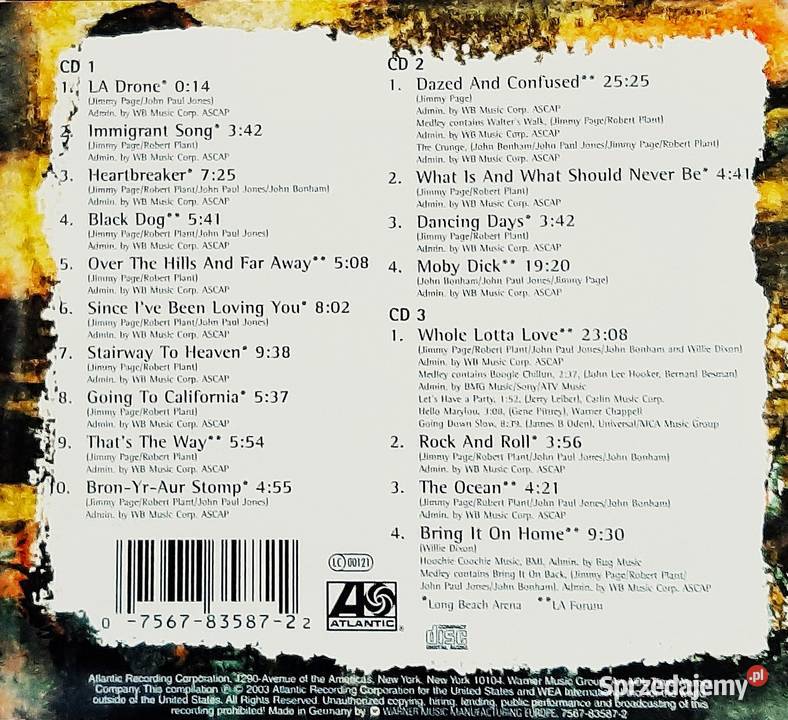 Potrójny Album 3X CD Led Zeppelin Koncert How 2 płyty Płyty i kasety mazowieckie