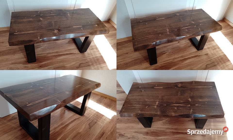 stolik kawowy rustyk z drewna drewniany ława stół 100cm X03