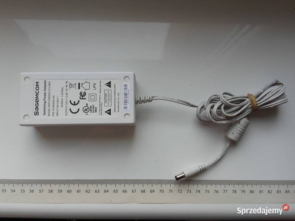 Zasilacz DC 12V 38A 45W 55mm x 21mm biały Bydgoszcz
