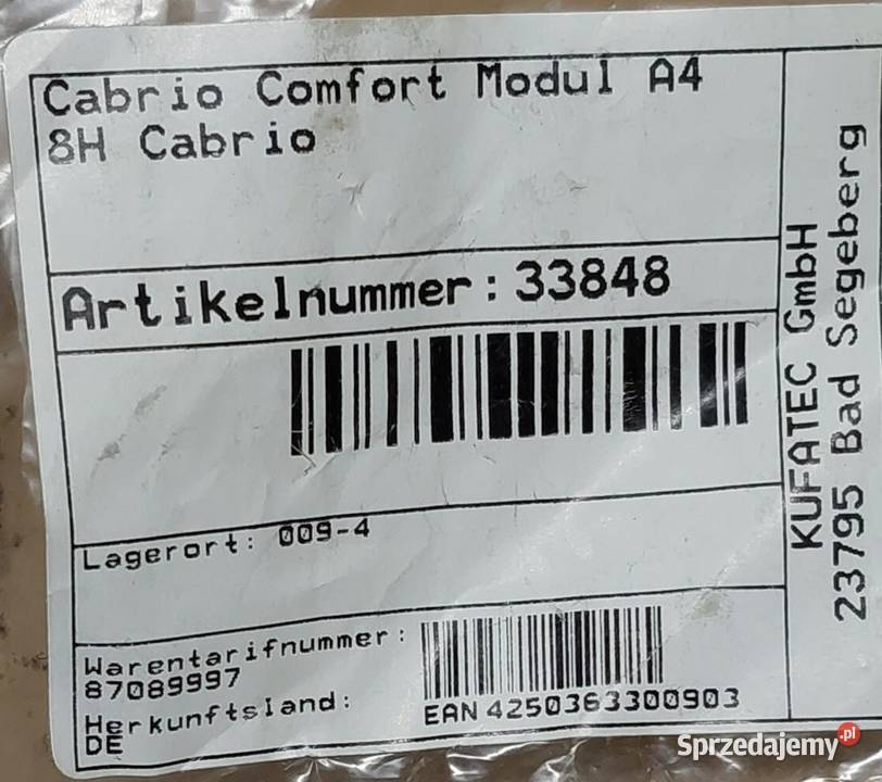 WIĄZKA INSTALACJA CABRIO COMFORT MODUL A4 8H dolnośląskie Mielęcin