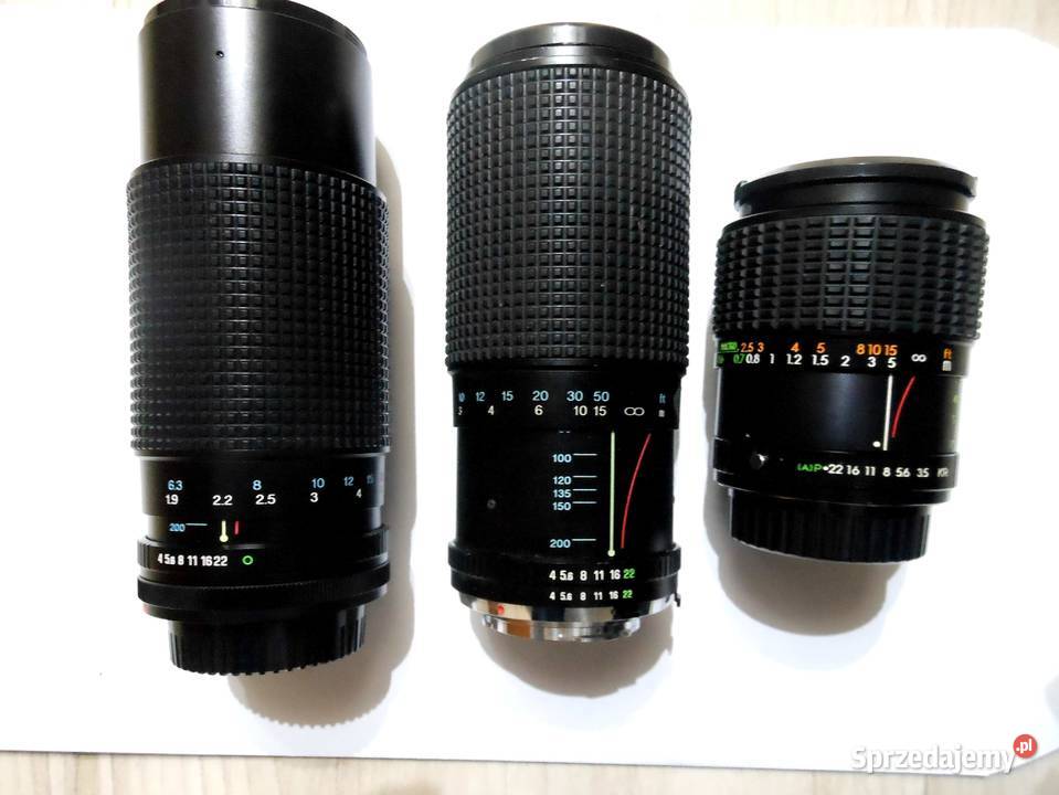 Trzy japońskie teleobiektywy Obiektywy