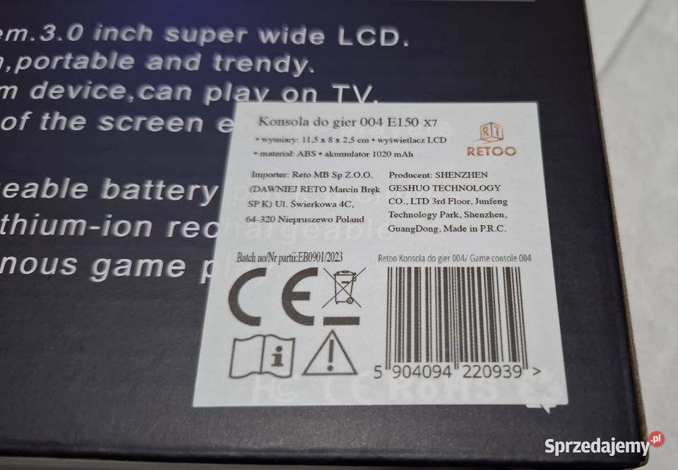 Konsola do gier E150 gierka elektroniczna śląskie