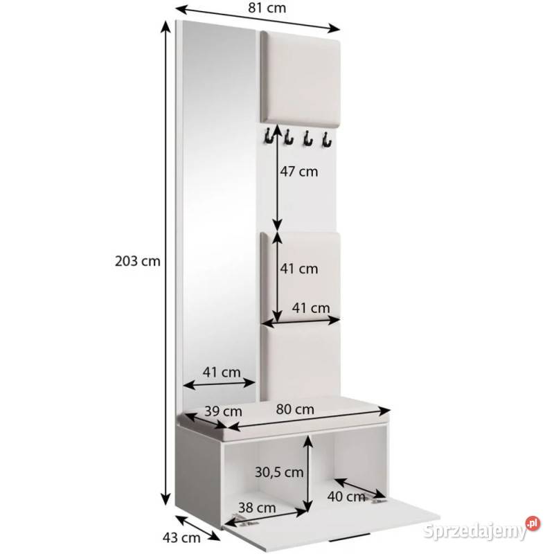 Garderoba Margaret 3 z siedziskiem LUSTRO 80.6cm Katowice sprzedam