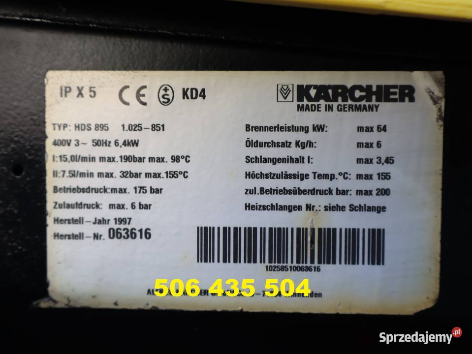 Myjka Ciśnieniowa Karcher HDS 895 gorąca woda Radom