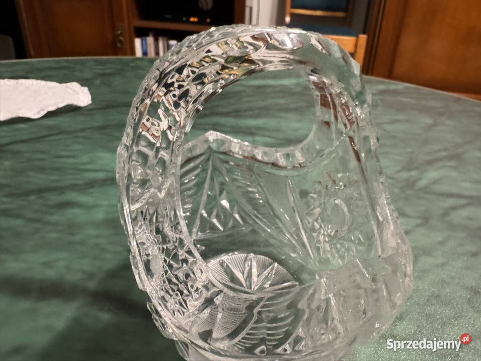 Koszyczek kryształowy z czasów PRL mały lata 80