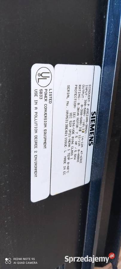 Siemens Simovert P 6SE21083AA21 83KVA 75 HP 55 Pozostałe Nowy Tomyśl