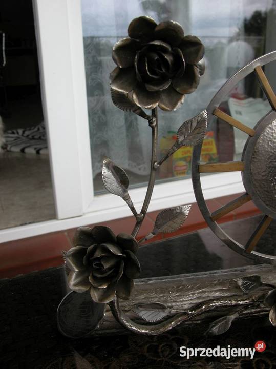 zegar metaloplastyka kwiaty lubuskie