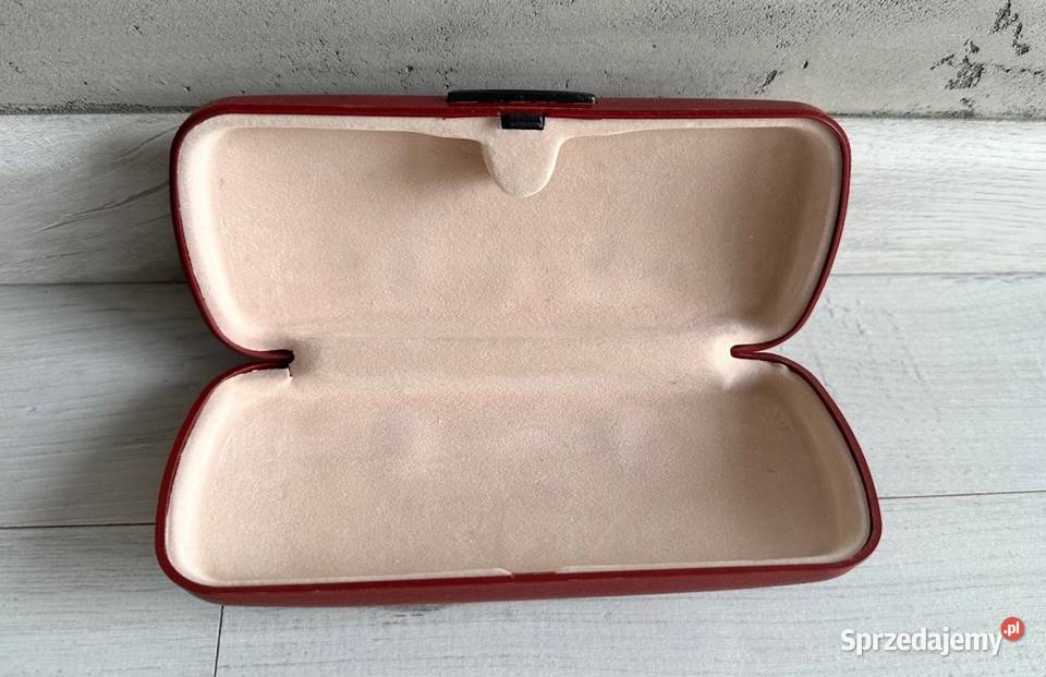 Bordowe etui na okulary twarde futerał Uniseks