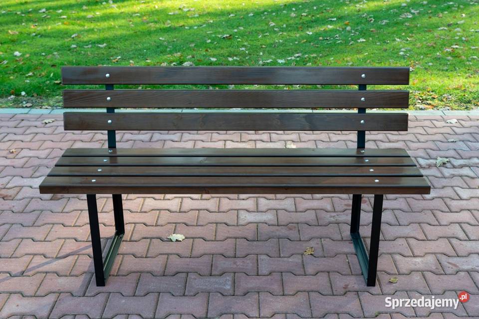 Ławka ogrodowa z oparciem stalowa miejska Dom i Ogród Tylicz