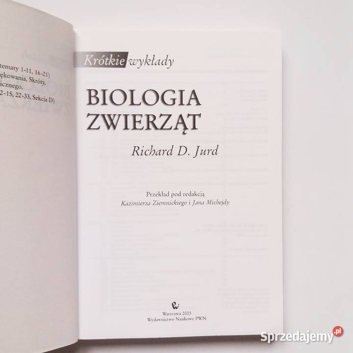Richard D Jurd Biologia zwierząt