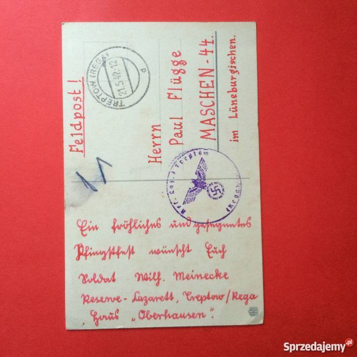 954 Kartka Pocztowa Trzebiatów 1942 r Szczecin