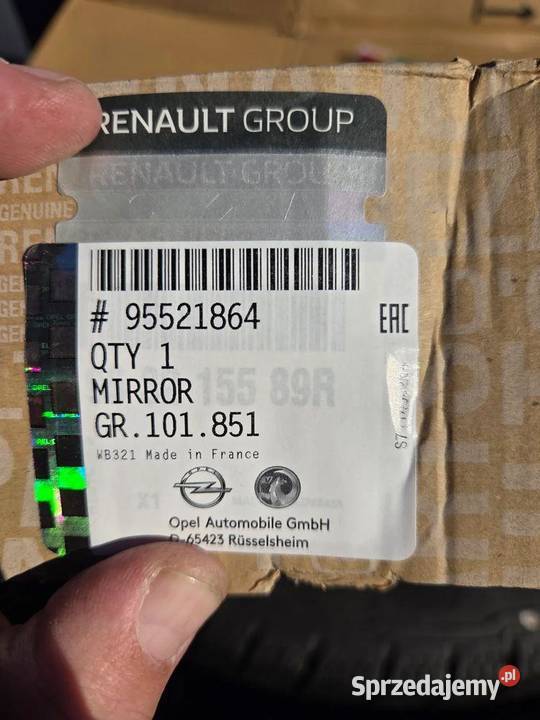 lusterko wewnętrzne Opel Movano B 95521864