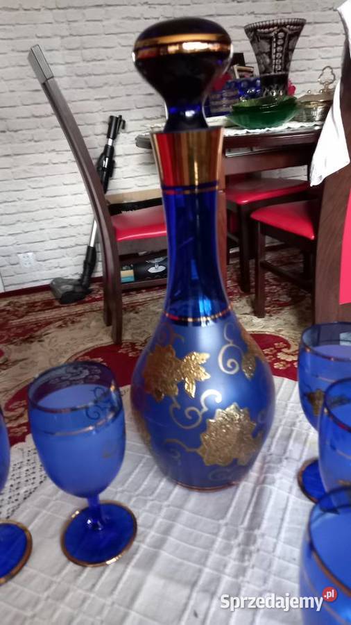 Komplet Bochemia kobalt I złoto