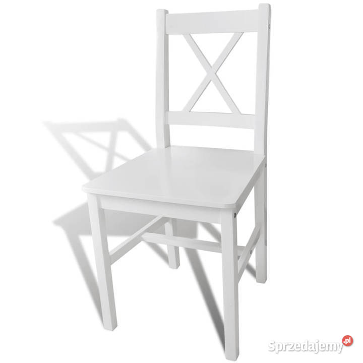 Krzesła stołowe 2 białe drewno sosnowe WM241510 Warszawa
