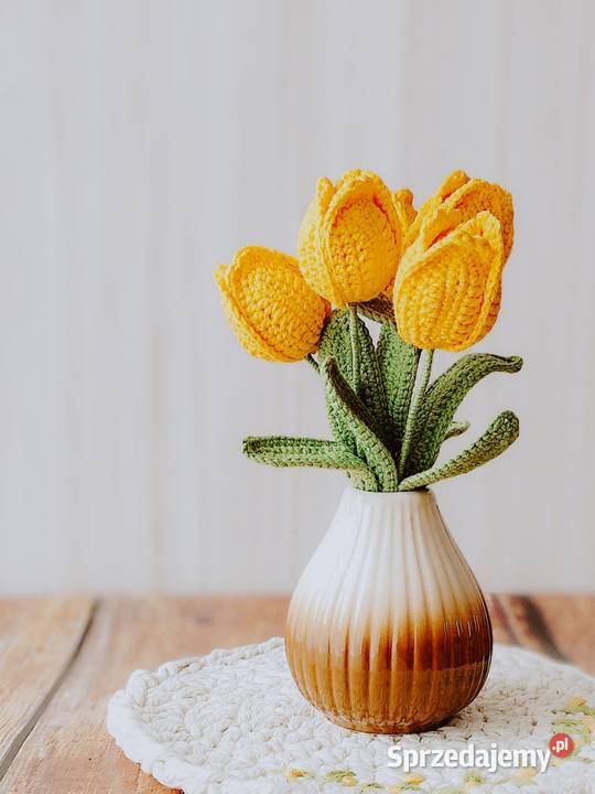 Szydełkowy bukiet tulipanów 5 Częstochowa