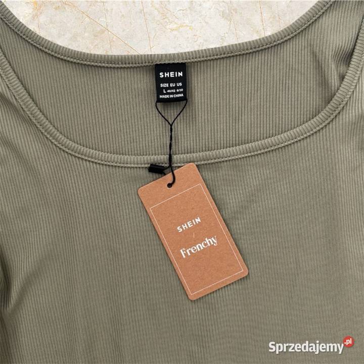 Top prążkowany khaki Shein L Kielce sprzedam