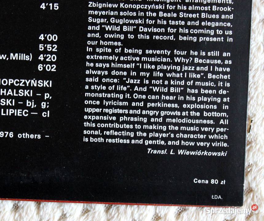 Old Timers With Wild Bill Davison jazz Szczecin