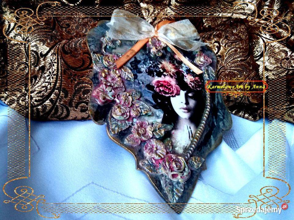 Obrazek zawieszka ozdoba decoupage rękodzieło Rękodzieło mazowieckie Warszawa sprzedam