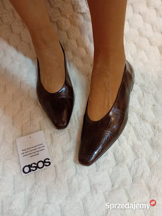 40 ASOS Design brązowe czekoladowe baleriny z Obuwie Kraków