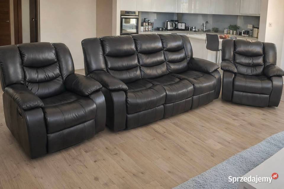 Komplet mebli skóra naturalna bujanie funkcja Białystok