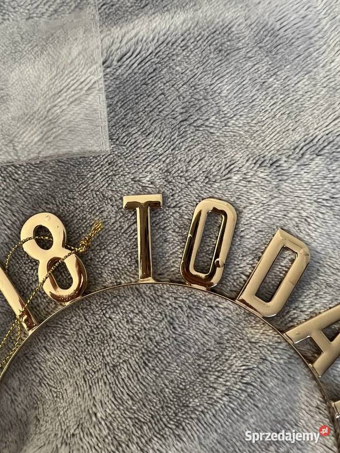 Opaska metalowa urodzinowa złota 18 today 18 Jasło