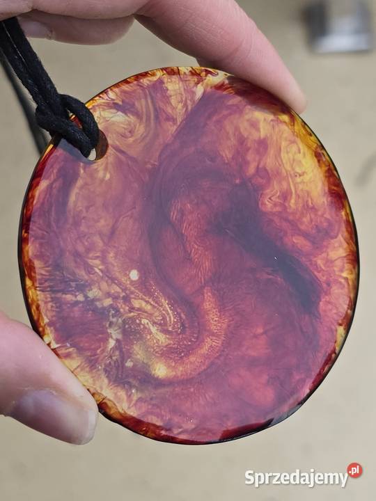 Naszyjnik Bursztyn z żywicy epoksydowej Zegarki i Biżuteria Rzeszów