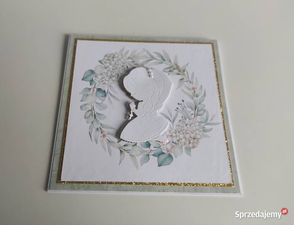 Kartka ręcznie robiona na Komunię Świętą Rękodzieło Łódź