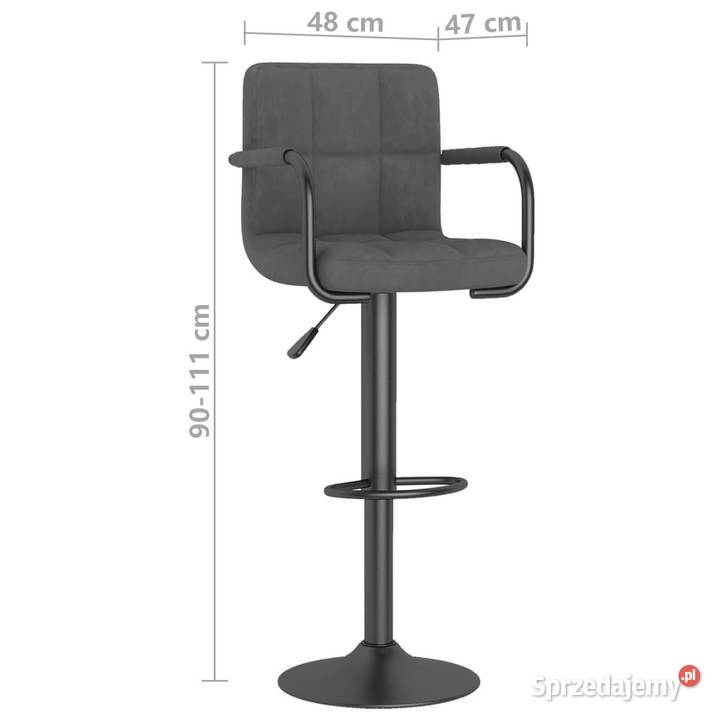 Hoker ciemnoszary obity aksamitem WM334649 Warszawa