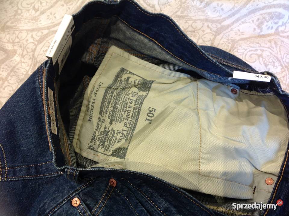 Spodnie Jeans Męskie LEVIS 501 LXL W34 L30 NOWE lubuskie Nowa Sól sprzedam