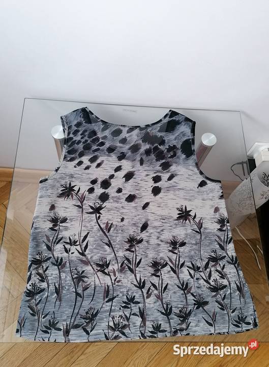 DAMSKI SZARY TOP W KWIATY RM