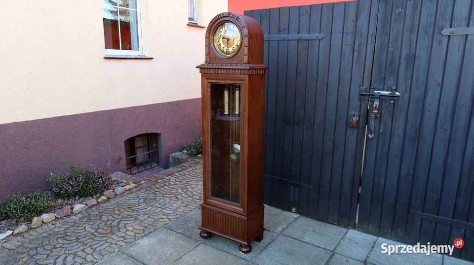 Piękny Stojący Dębowy Zegar Baba Gong 5 Strun Ziębice